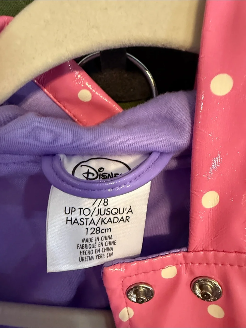 Disney Pink Minnie Mouse Polka Dot Raincoat with Hood